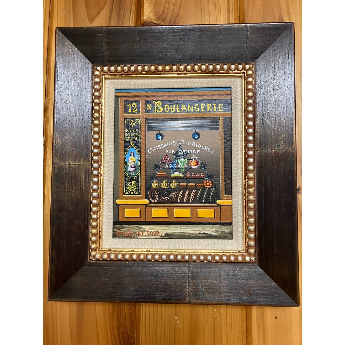 Framed French oil painting signed Guibert dated 2002, Set of 2