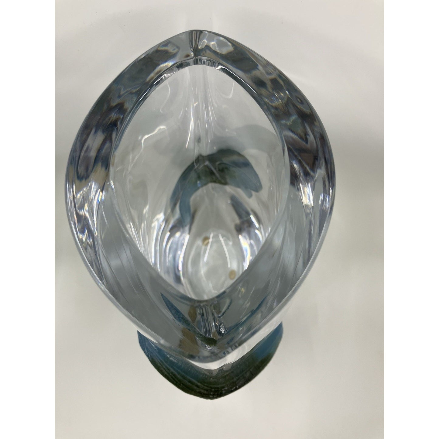 DAUM Nancy, France Florilege 8 3/4" x 6 3/4" Heavy Crystal Vase 1980s