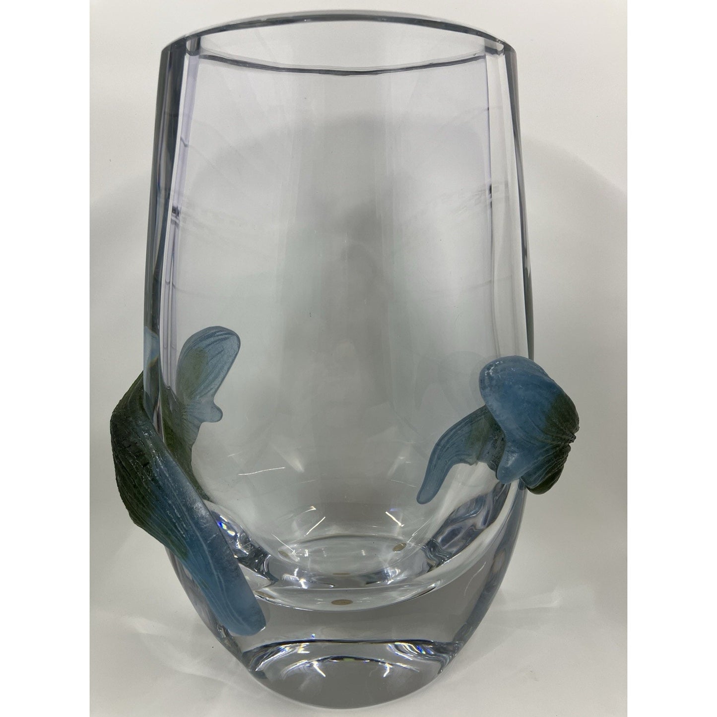 DAUM Nancy, France Florilege 8 3/4" x 6 3/4" Heavy Crystal Vase 1980s
