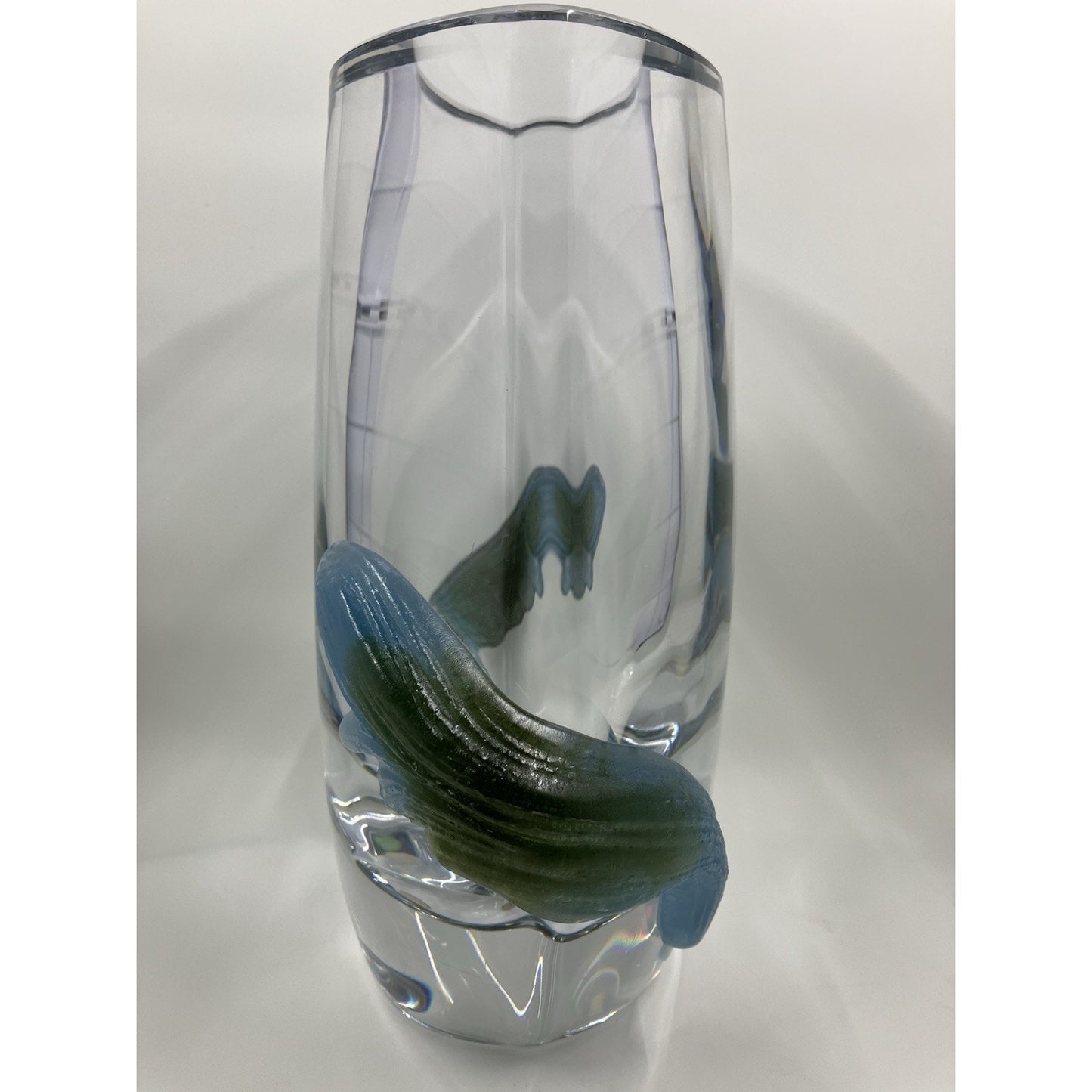 DAUM Nancy, France Florilege 8 3/4" x 6 3/4" Heavy Crystal Vase 1980s