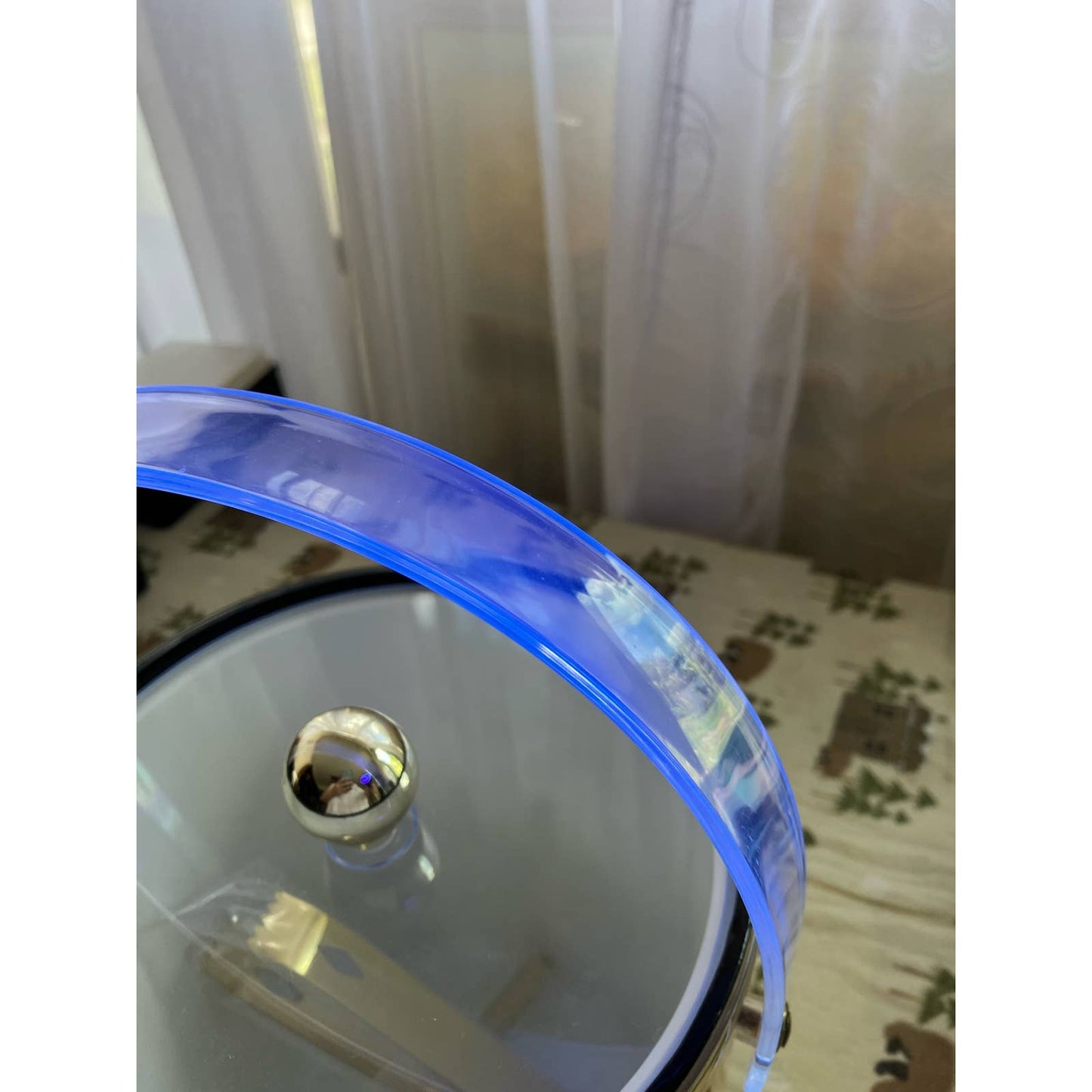 Mid-Century Modern Gold and Lucite Ice Bucket