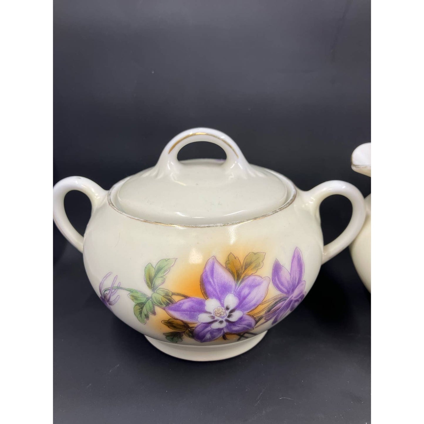 Antique ZS&Co Zeh Scherzer & Co Sugar & Creamer Set. Trimmed in Gold. Circa 1880-1918