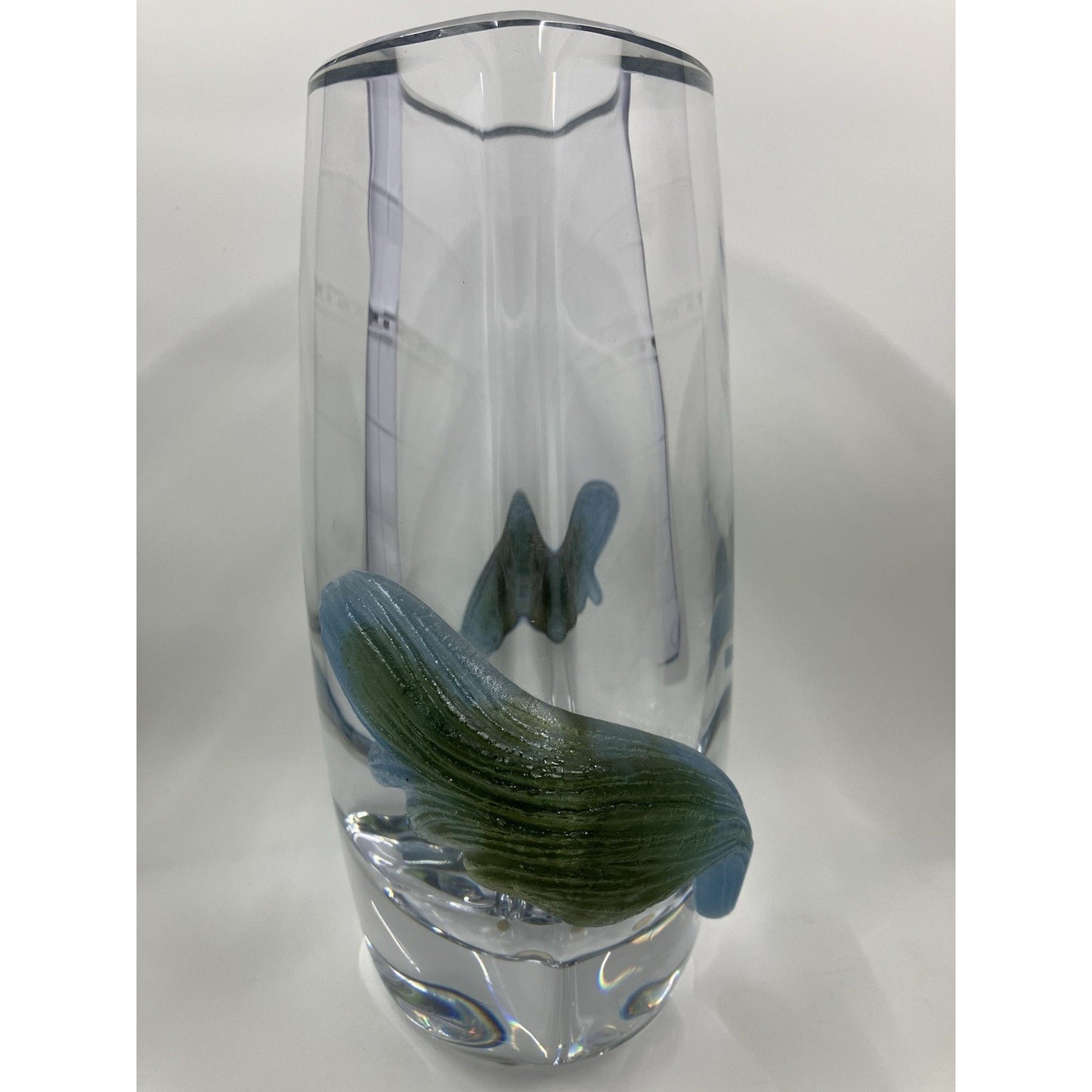 DAUM Nancy, France Florilege 8 3/4" x 6 3/4" Heavy Crystal Vase 1980s