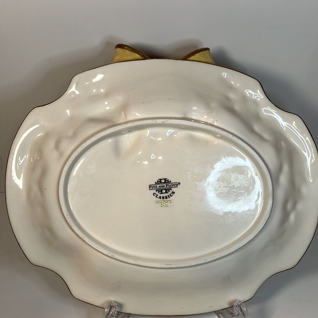 Fitz and Floyd Small Christmas Canape Platter Winter Spice Fruit Pinecones