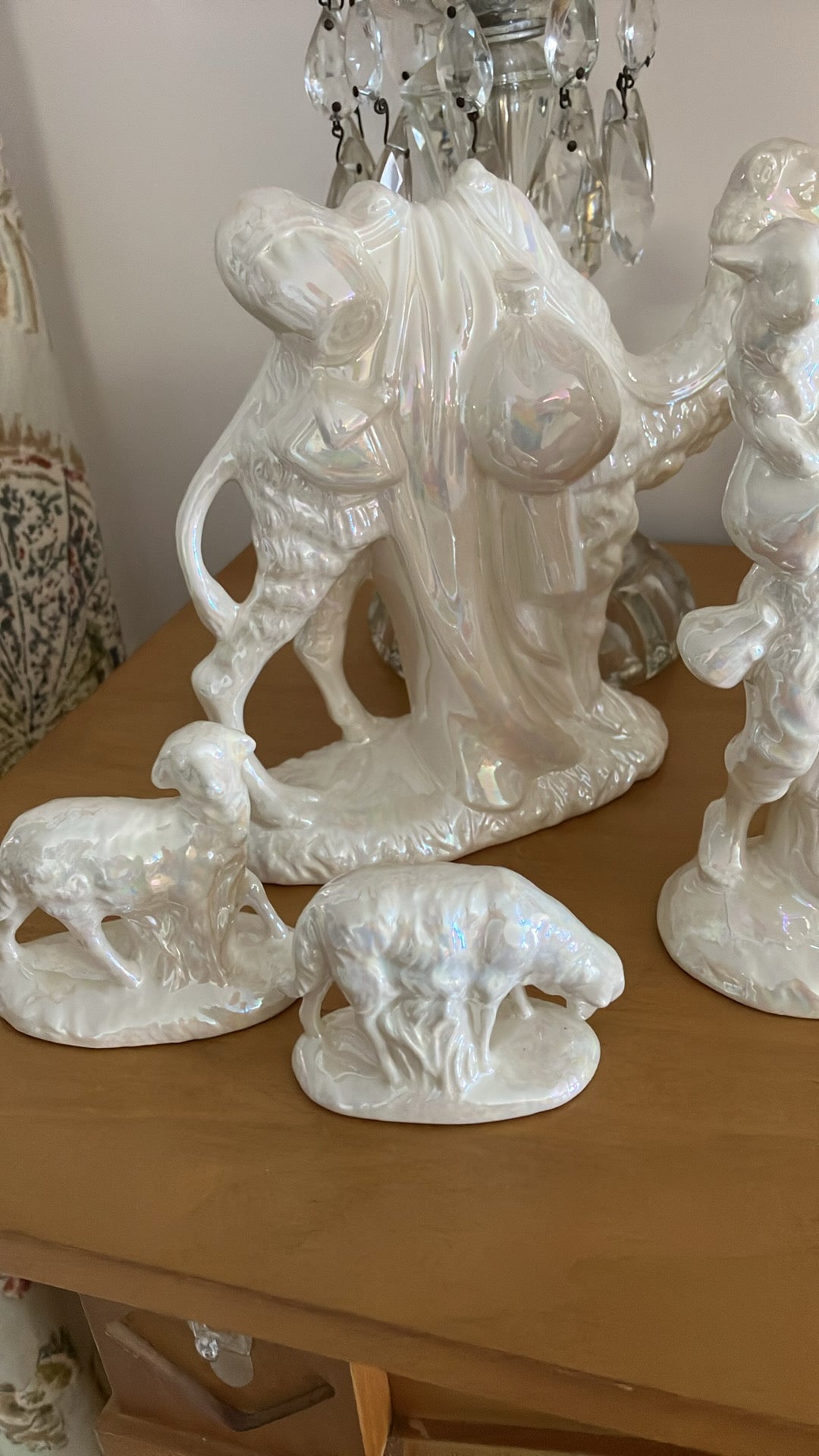 Atlantic Mold 19 Piece Iridescent Glazed Ceramic NATIVITY SET
