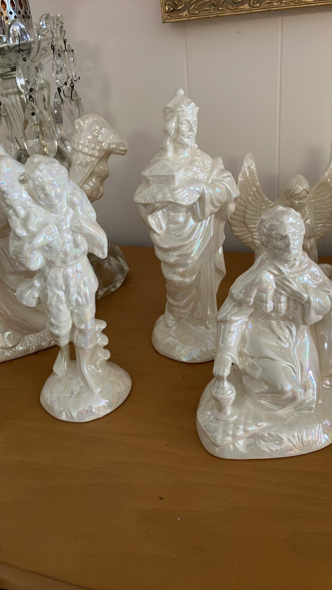 Atlantic Mold 19 Piece Iridescent Glazed Ceramic NATIVITY SET