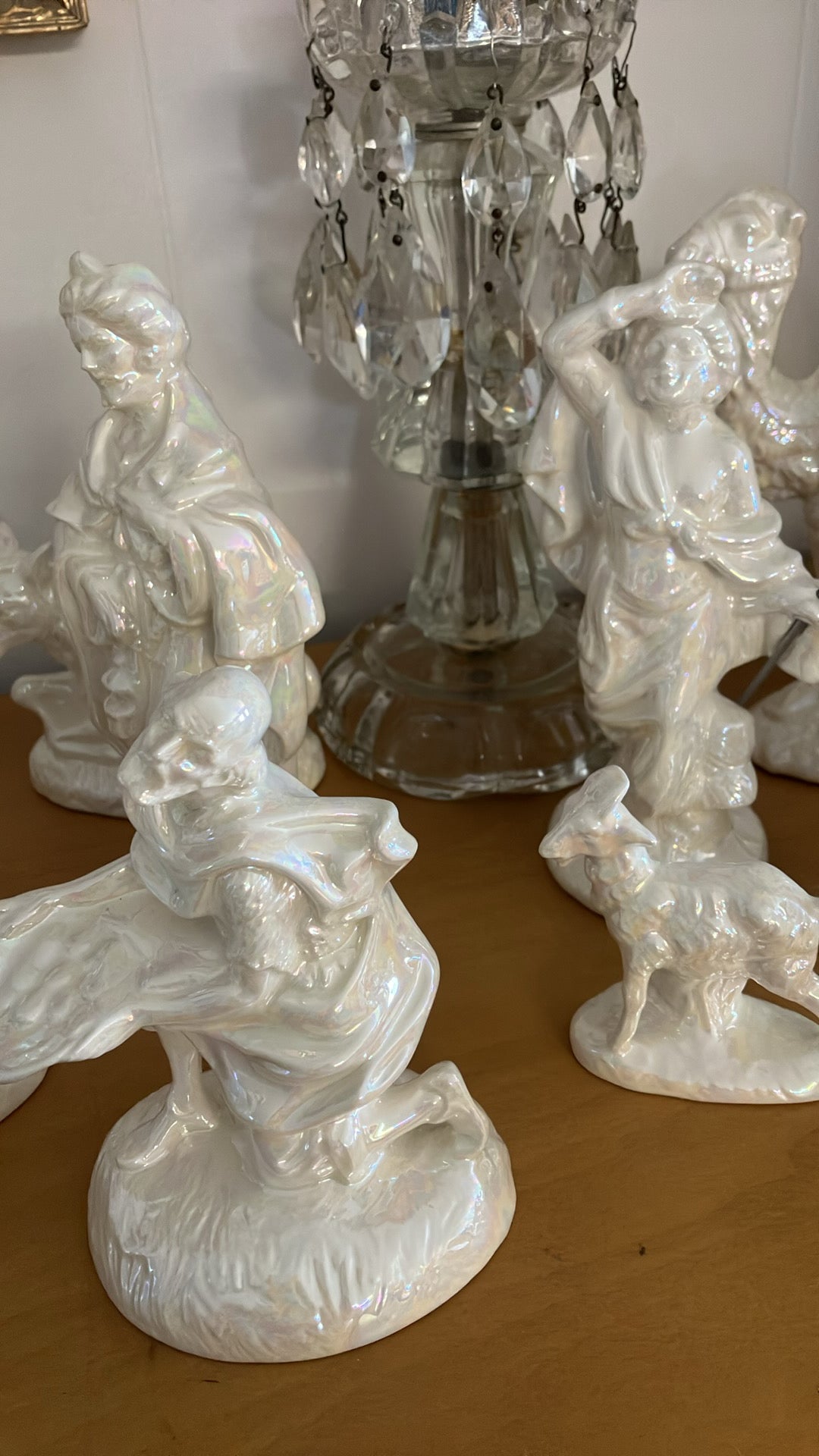 Atlantic Mold 19 Piece Iridescent Glazed Ceramic NATIVITY SET