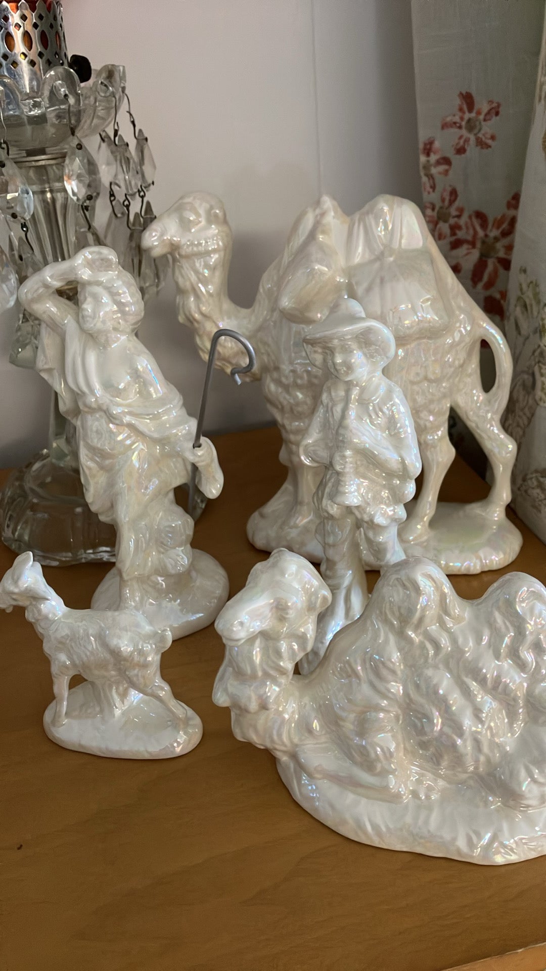 Atlantic Mold 19 Piece Iridescent Glazed Ceramic NATIVITY SET