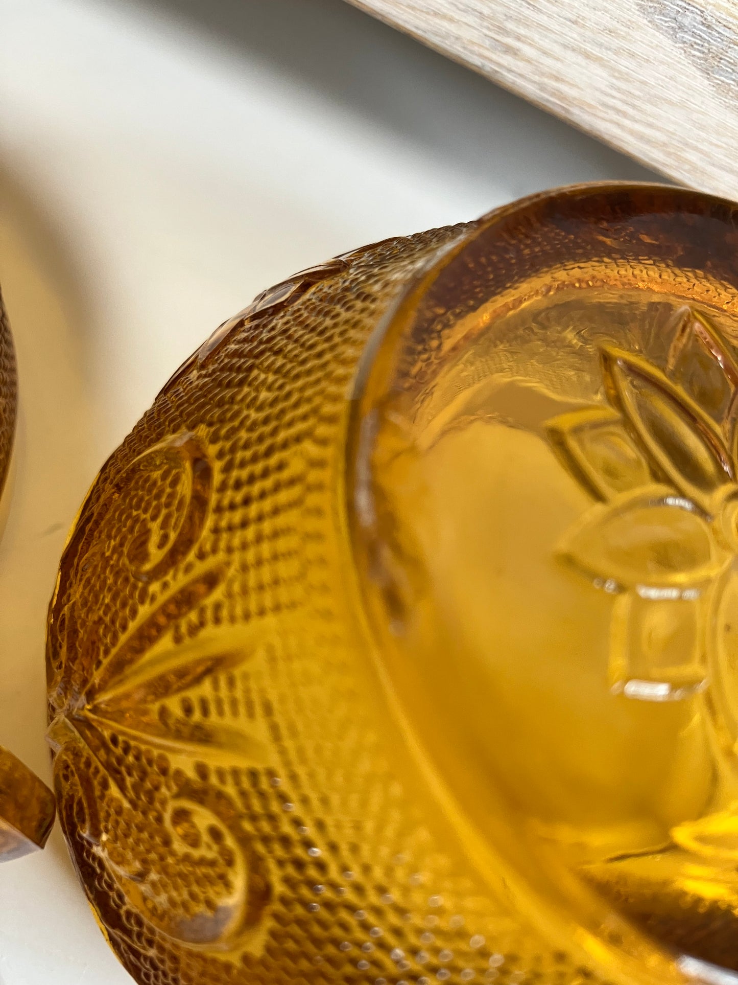 4 Vintage Tiara Indiana Glass Amber Coffee Or Tea Cups