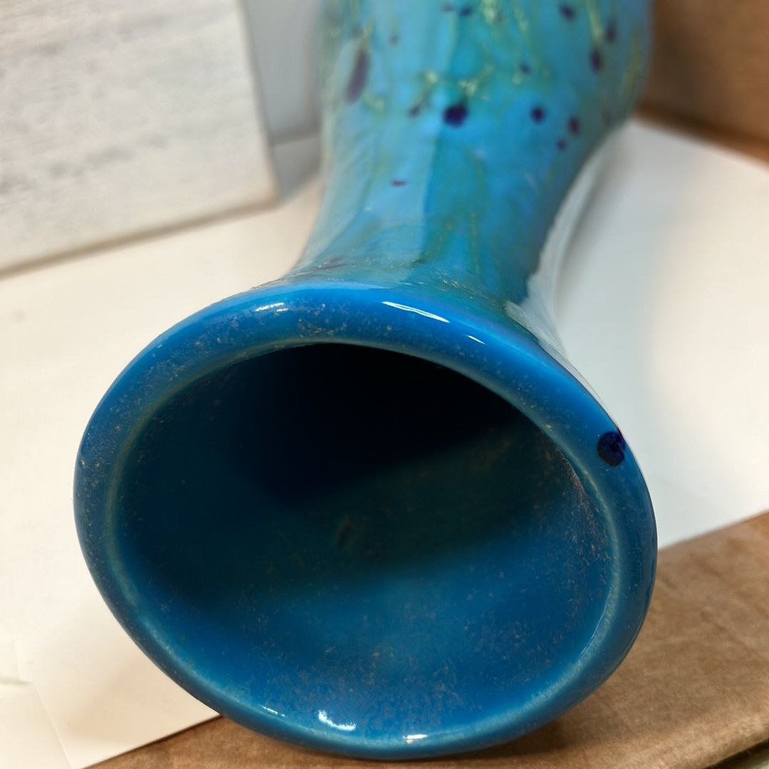 Studio Pottery Bar Harbor Pottery Made in Maine, Beautiful Blue, Purple, Green and Gold Glaze