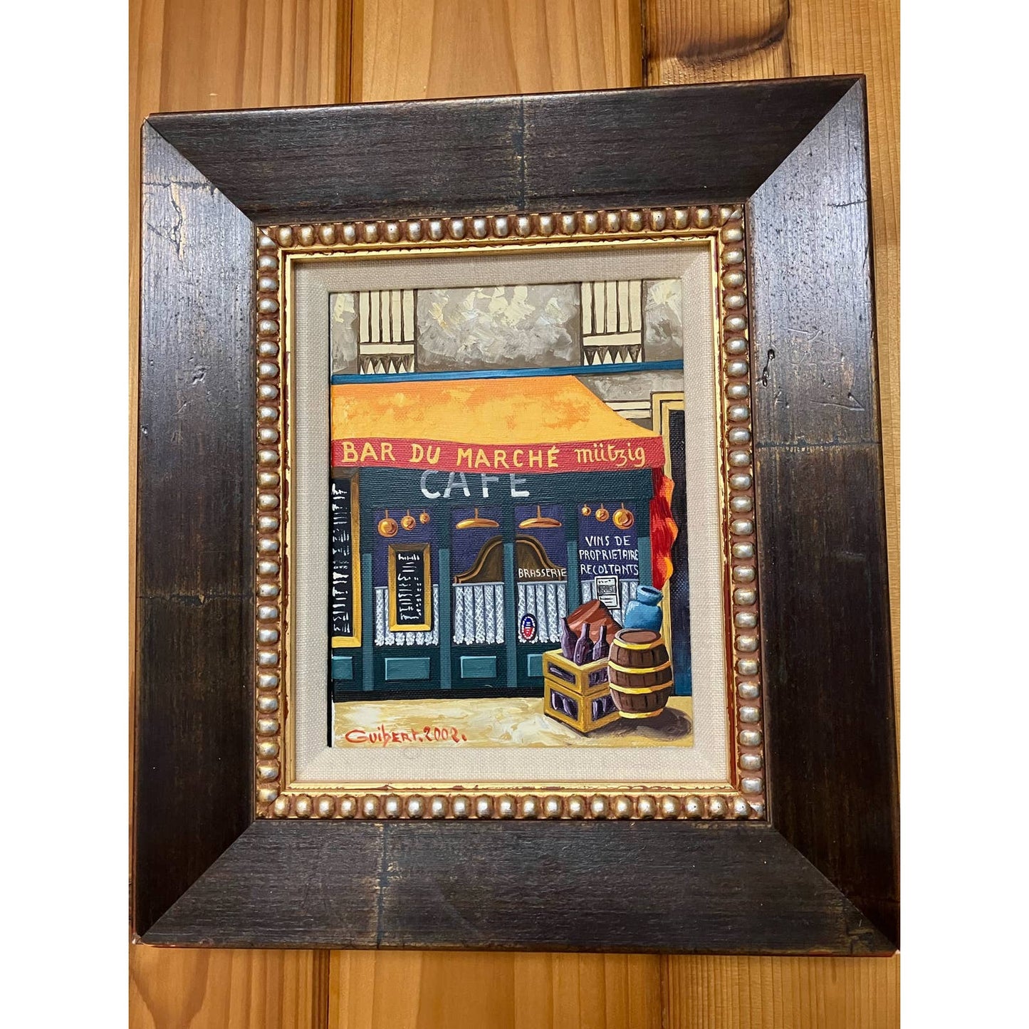 Framed French oil painting signed Guibert dated 2002, Set of 2