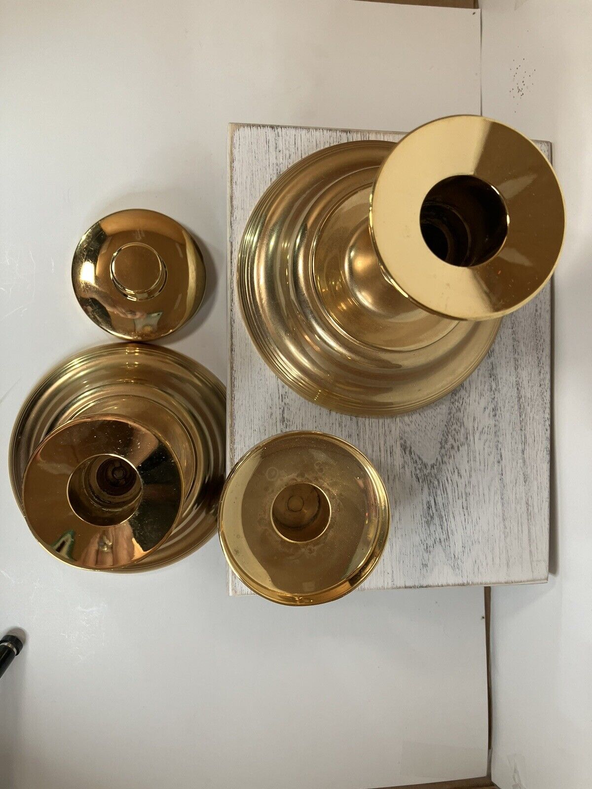 International Silver Company, Gold-Plated, Candlestick Candle Holders W/inserts