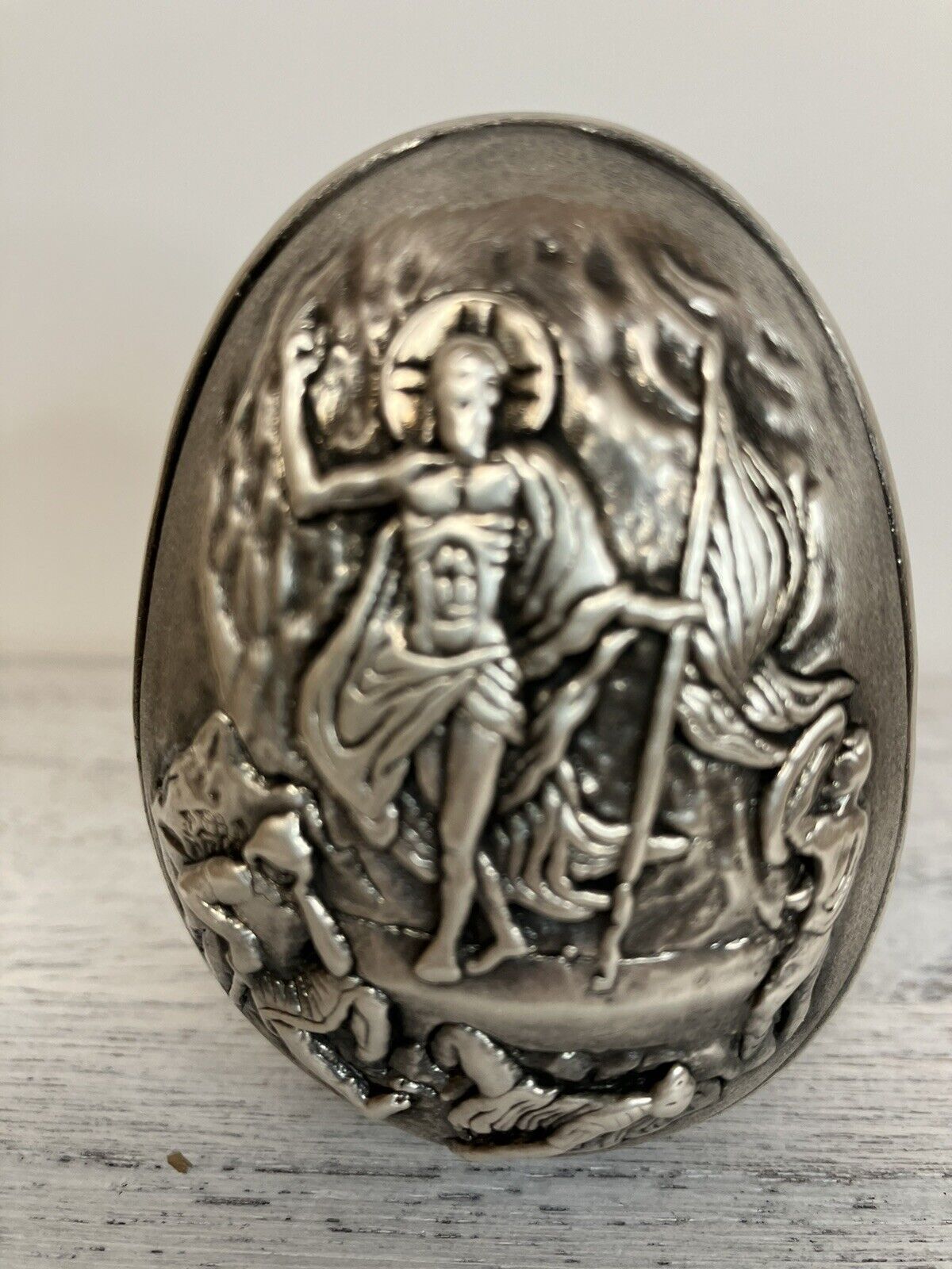 Silver Egg Marked .999 Religion, Weighs 7.7 Ounces, 218.291 Grams
