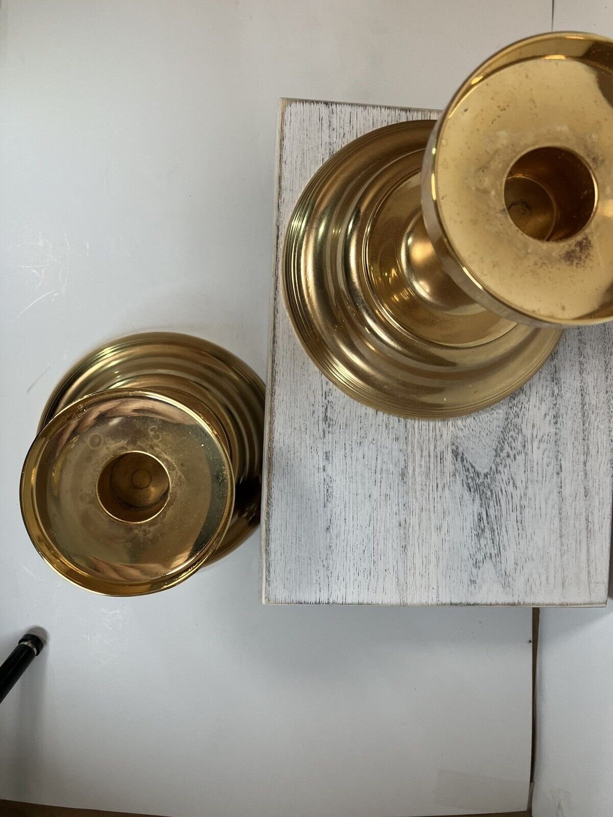 International Silver Company, Gold-Plated, Candlestick Candle Holders W/inserts