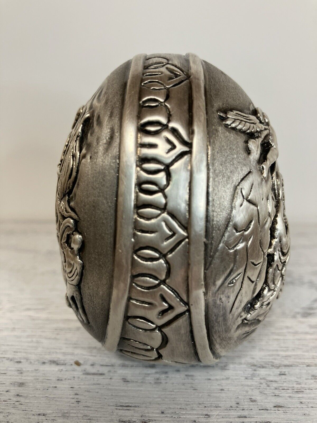 Silver Egg Marked .999 Religion, Weighs 7.7 Ounces, 218.291 Grams