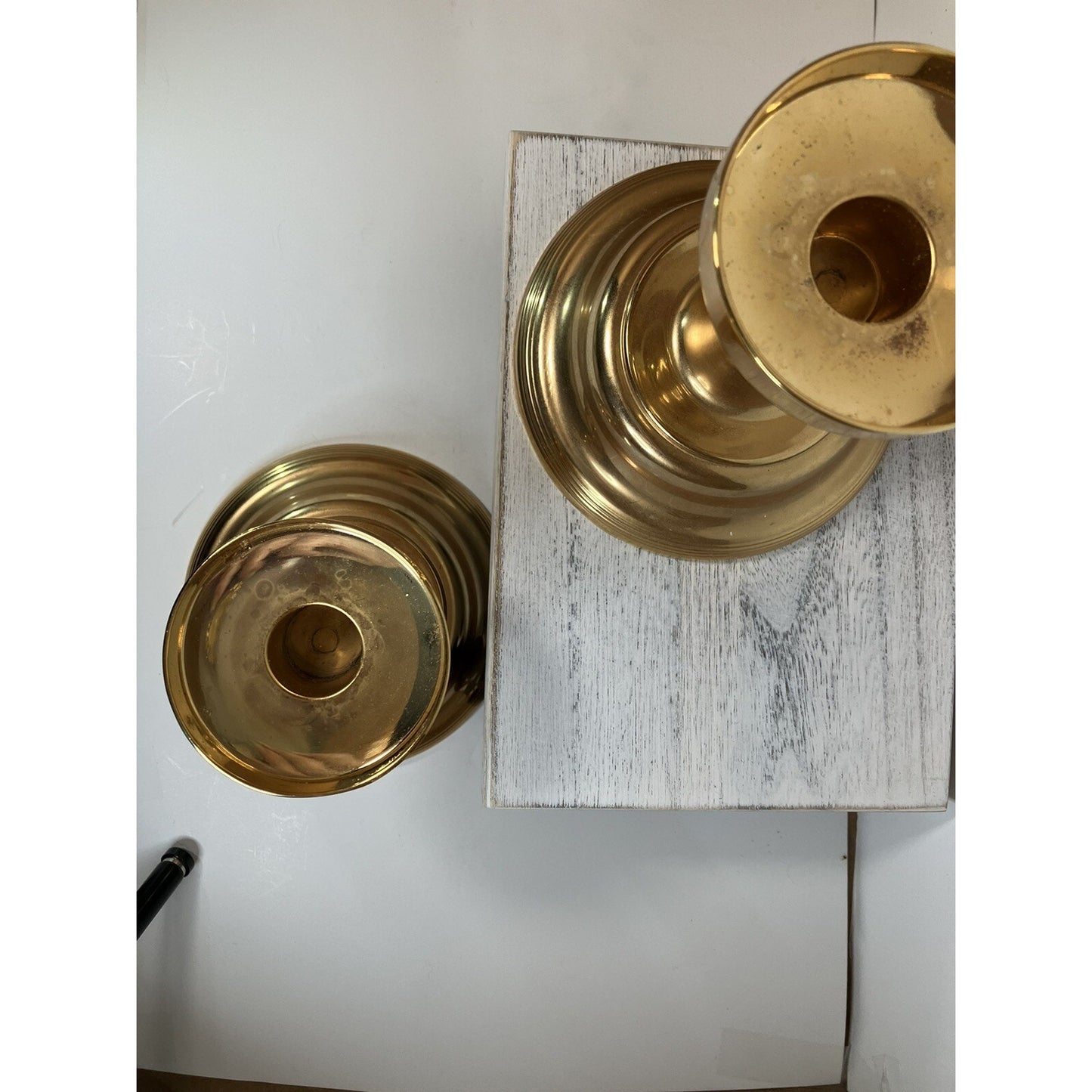 International Silver Company, Gold-Plated, Candlestick Candle Holders W/inserts