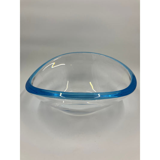 Walther Glas Freeform Wave with Blue Trim, Made in Germany