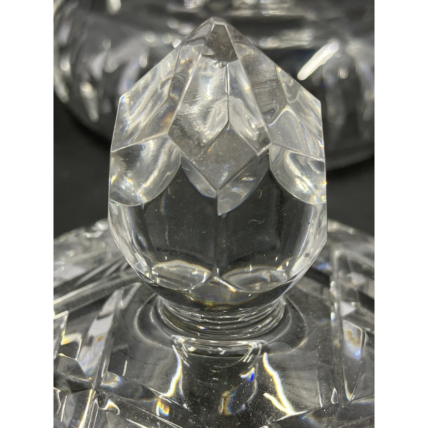 Genuine High Gloss Lead Crystal Mouth Blown All Hand Cut Vanity Jar