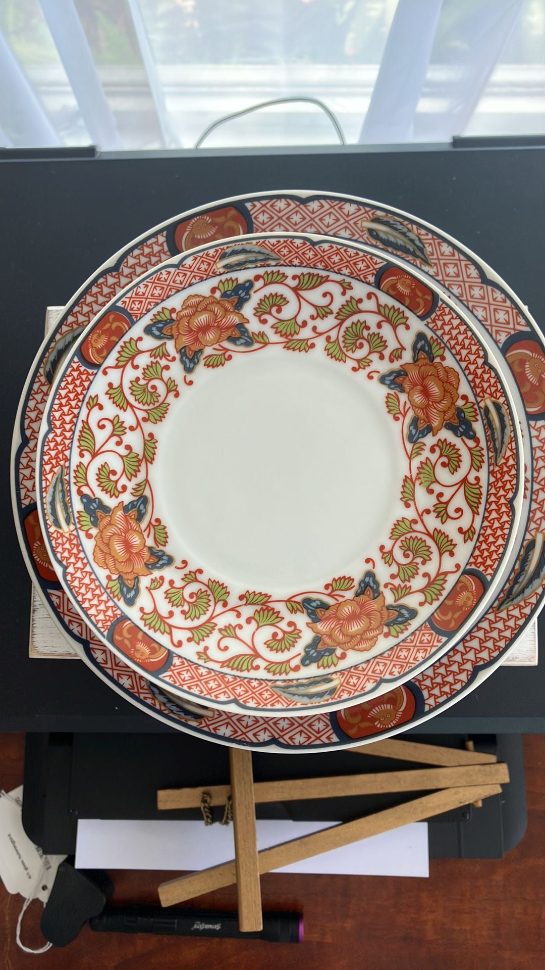 Georges Briard Authentic Reproduction of His 19th Century Japanese Porcelain Circa 1825 Peony
