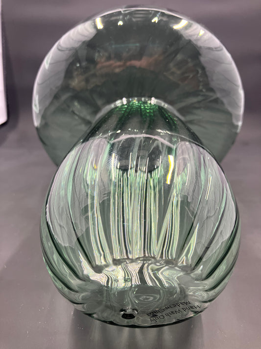 Gorgeous Extra Large Blown Glass Mushroom Green in Color