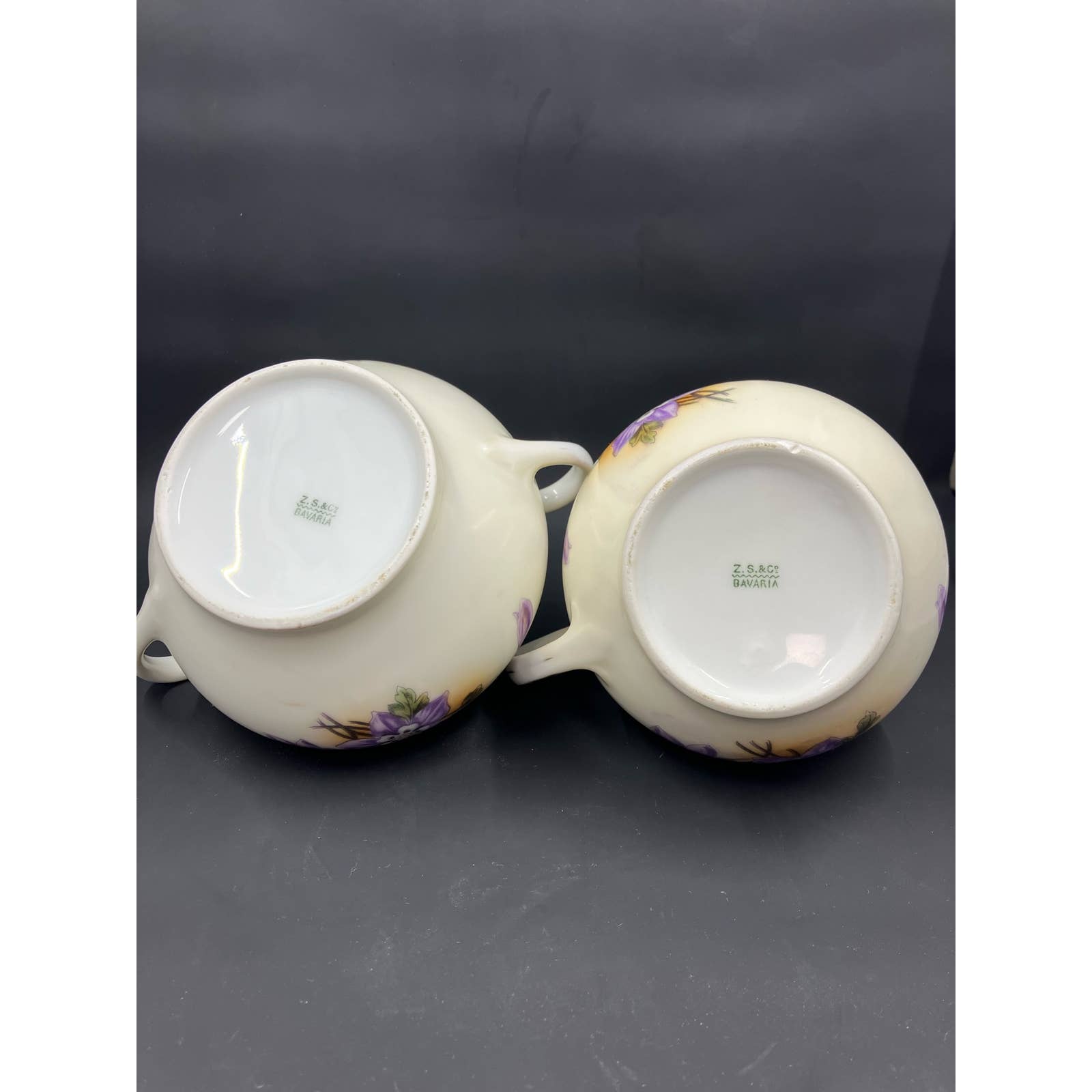 Antique ZS&Co Zeh Scherzer & Co Sugar & Creamer Set. Trimmed