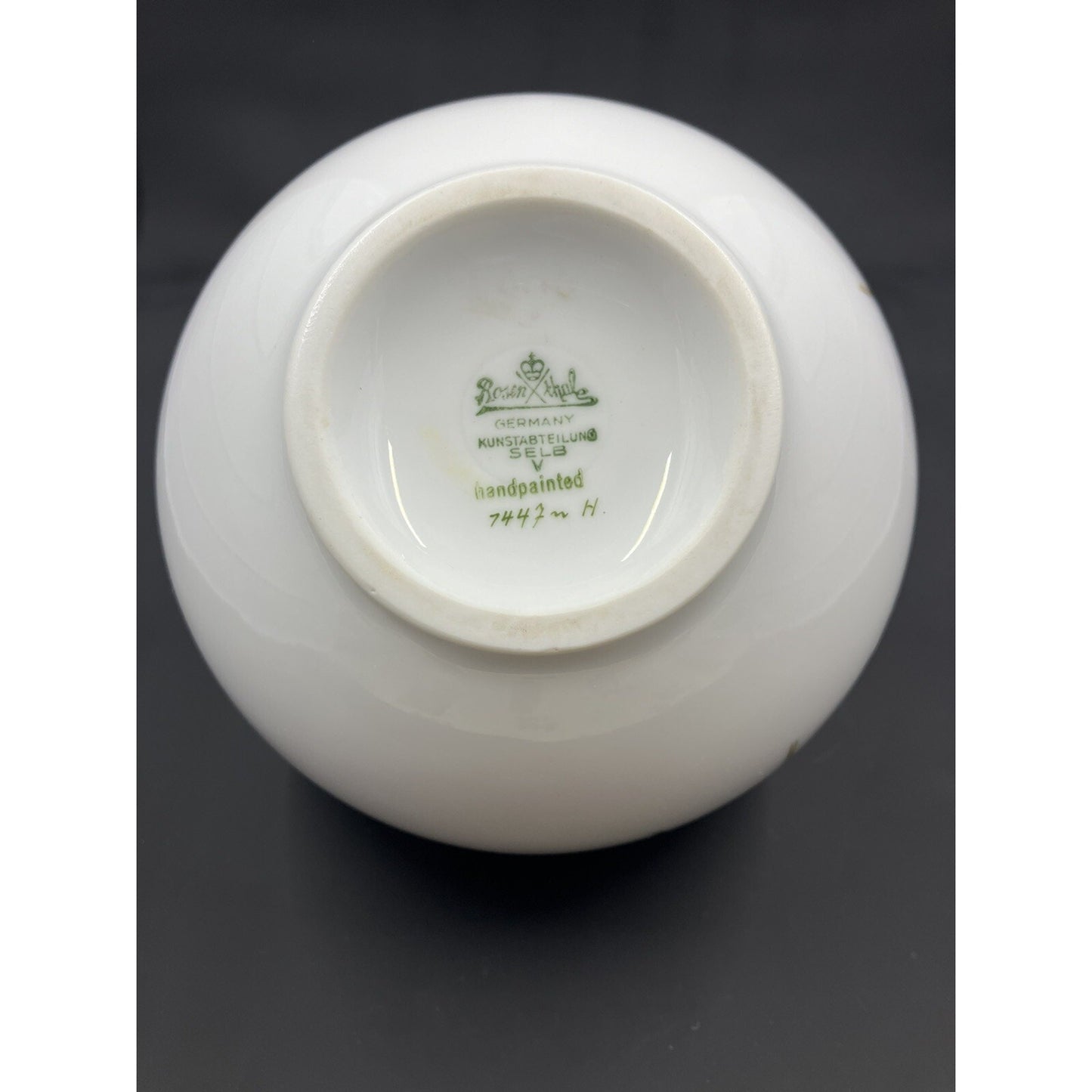 Rosenthal Porcelain HandPainted Butterfly Vase Germany 7447 H. Antique 5.25” Rd