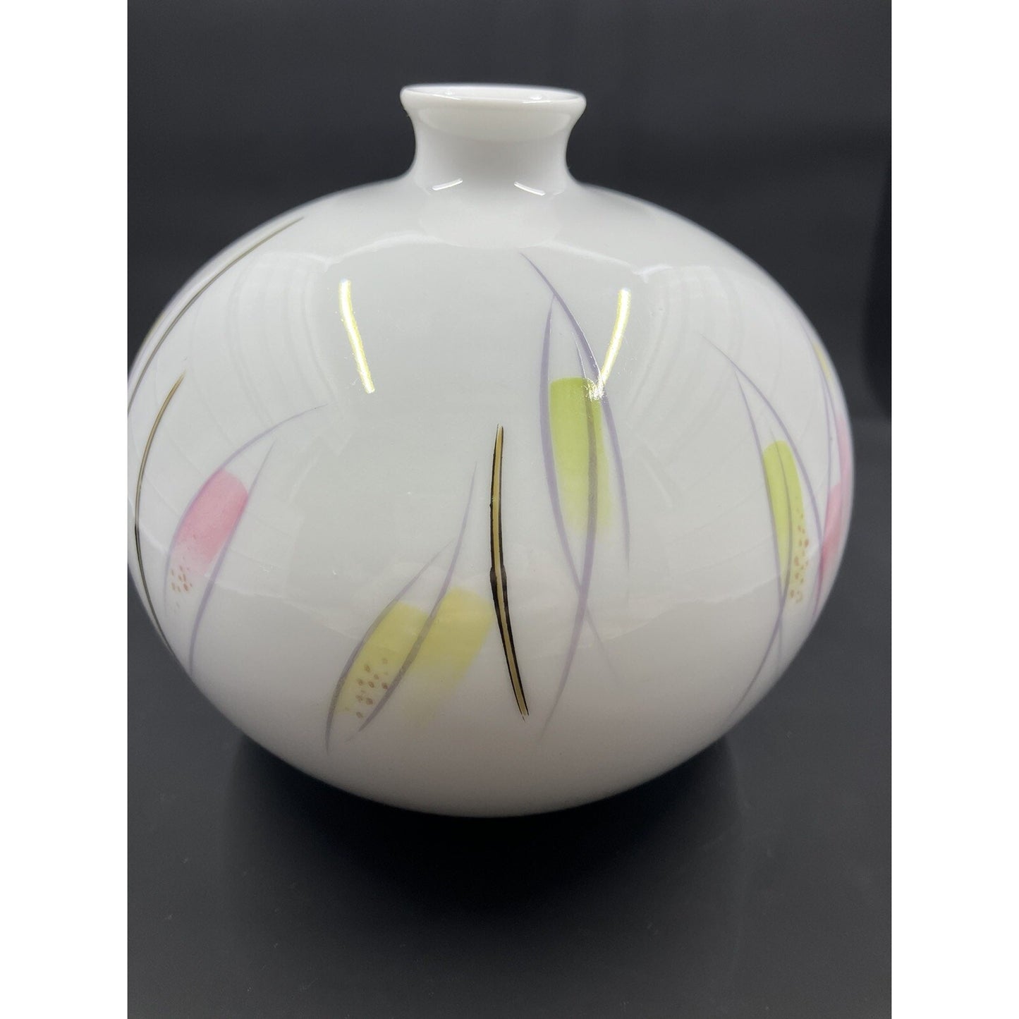 Rosenthal Porcelain HandPainted Butterfly Vase Germany 7447 H. Antique 5.25” Rd