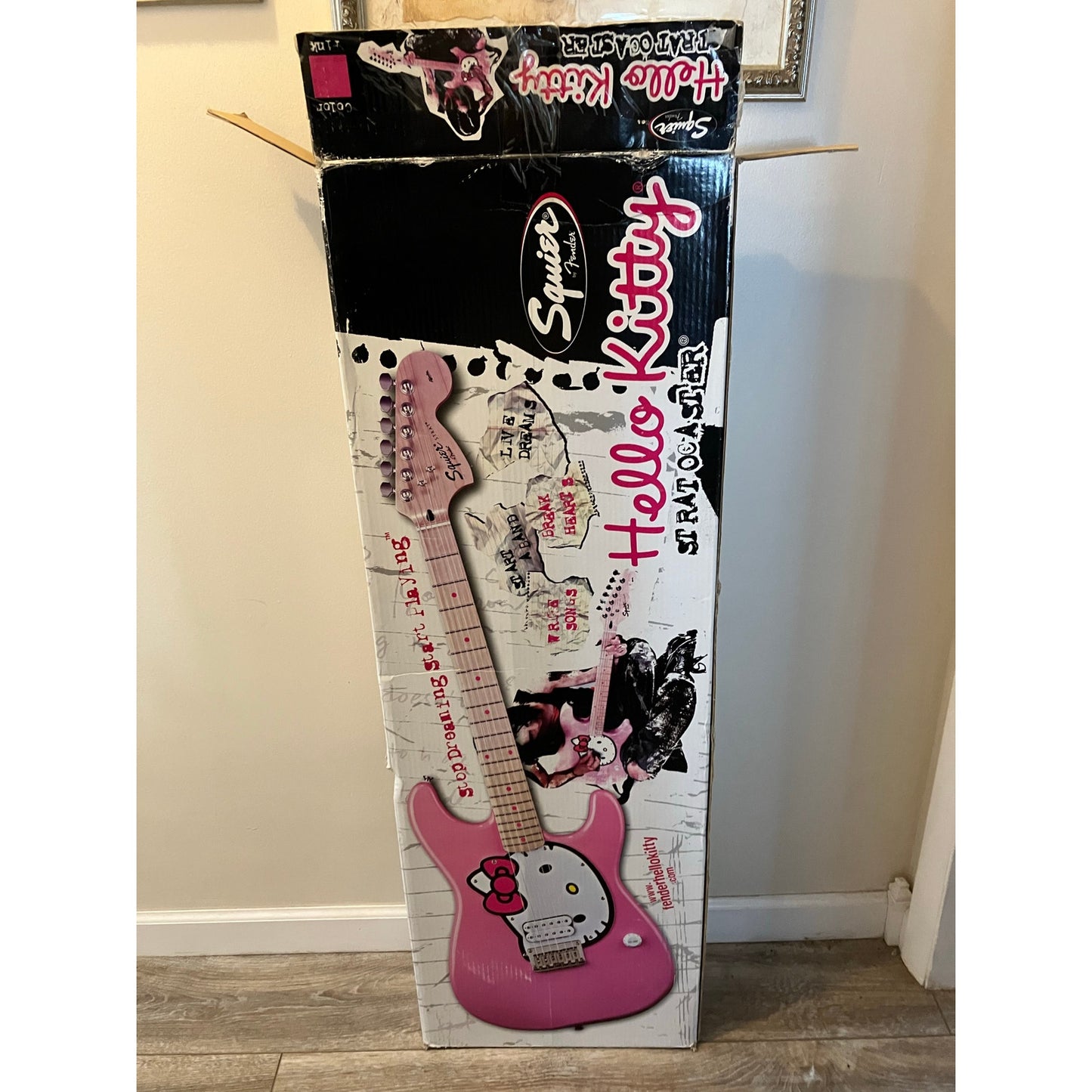 2005 Squire Fender Hello Kitty Sanrio Licensed Stratocaster Electric Guitar, New Old Stock