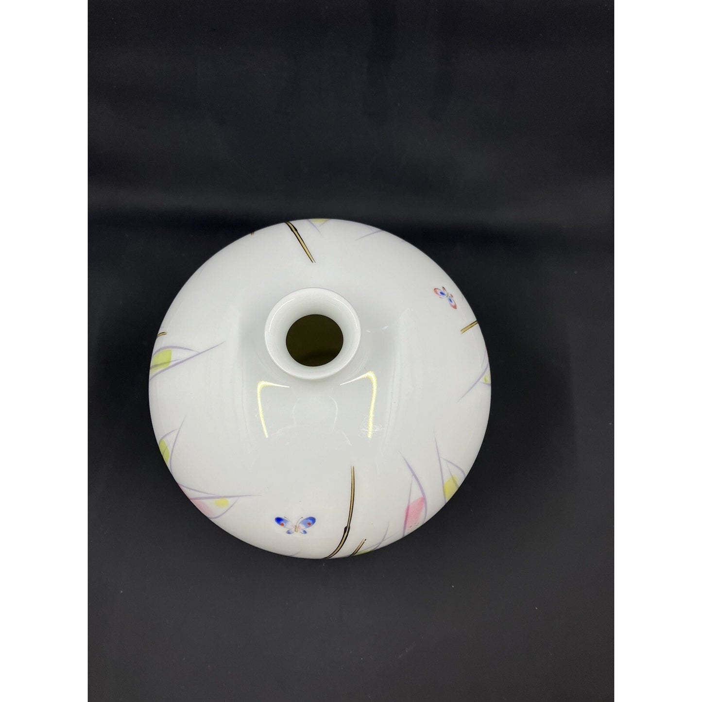Rosenthal Porcelain HandPainted Butterfly Vase Germany 7447 H. Antique 5.25” Rd